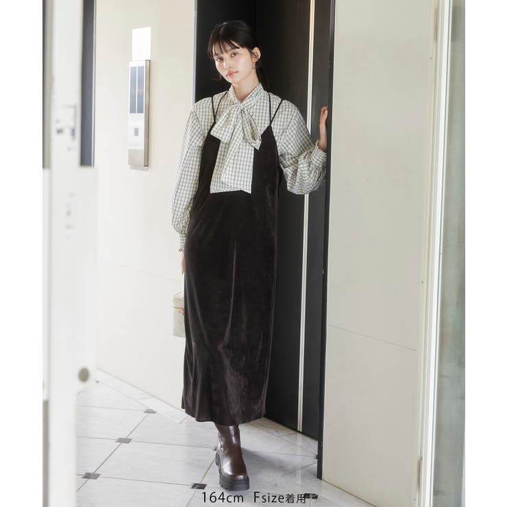 刺繍アソートベロアキャミワンピース/2WAY | VIS  | 詳細画像8 