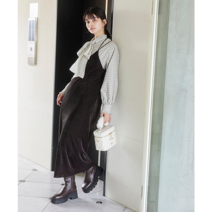 刺繍アソートベロアキャミワンピース/2WAY | VIS  | 詳細画像9 