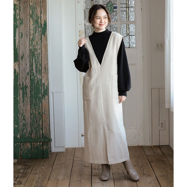 お値下げ　J.PRESS タグ付き✨美品✨ネップヘリンボーン ジャンパースカート J.PRESS（J.プレス） スカート ネップヘリンボーン ジャンパースカート