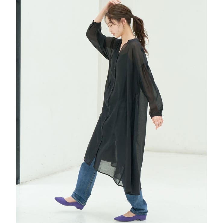 WEB限定】シアーロングシャツワンピース[品番：VISW0006254]｜VIS 