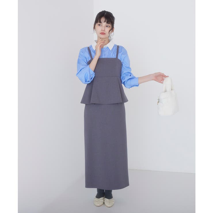 ウーリッシュ ペプラム切替キャミワンピース | VIS  | 詳細画像10 