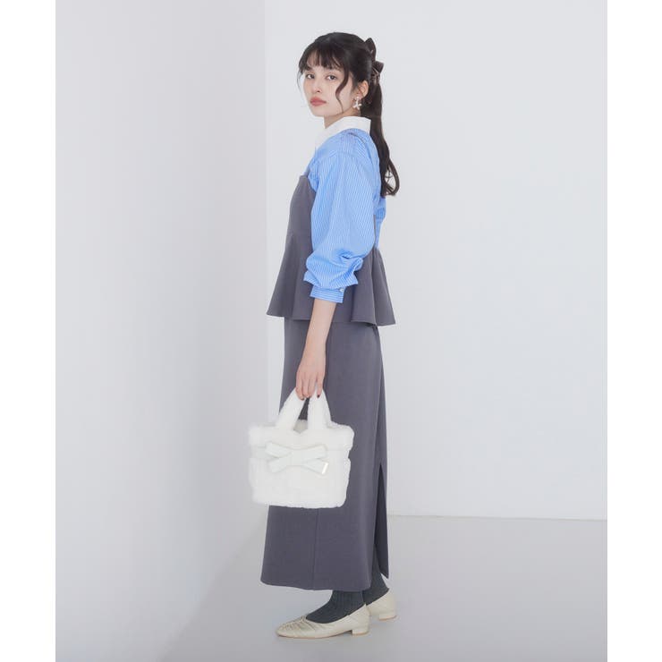 ウーリッシュ ペプラム切替キャミワンピース | VIS  | 詳細画像11 