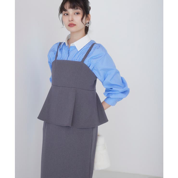 ウーリッシュ ペプラム切替キャミワンピース | VIS  | 詳細画像12 