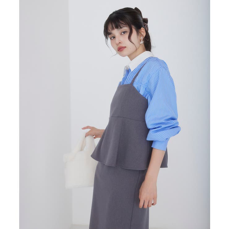 ウーリッシュ ペプラム切替キャミワンピース | VIS  | 詳細画像13 