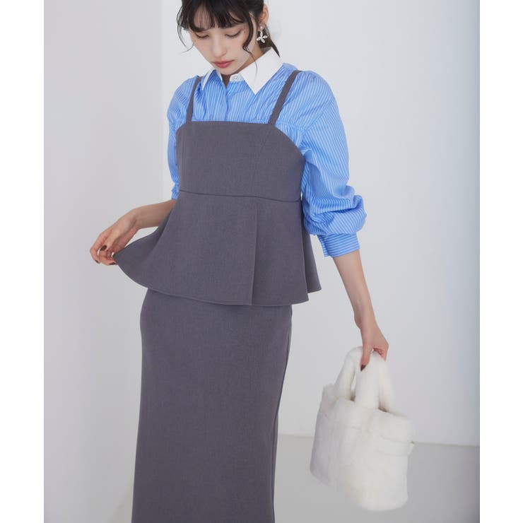 ウーリッシュ ペプラム切替キャミワンピース | VIS  | 詳細画像14 