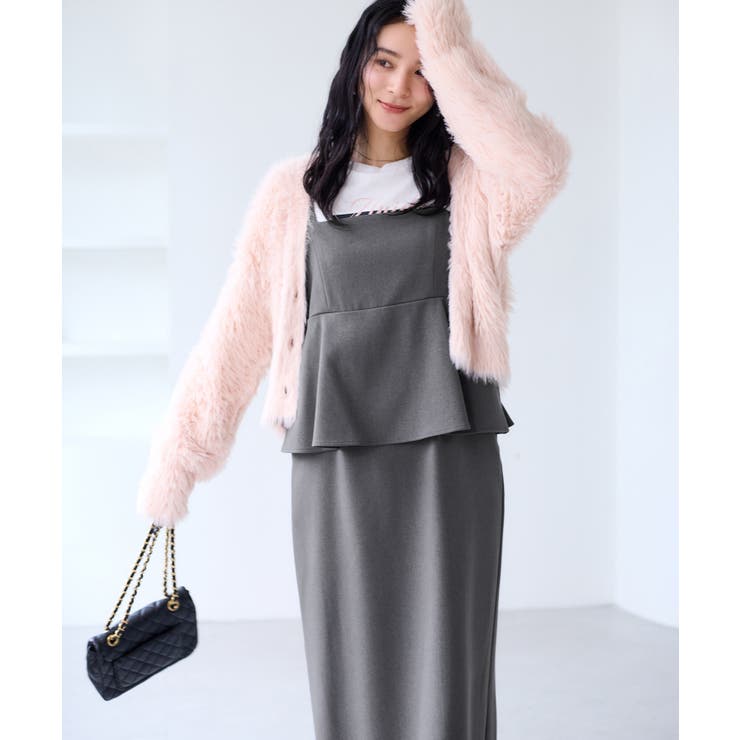 ウーリッシュ ペプラム切替キャミワンピース | VIS  | 詳細画像17 