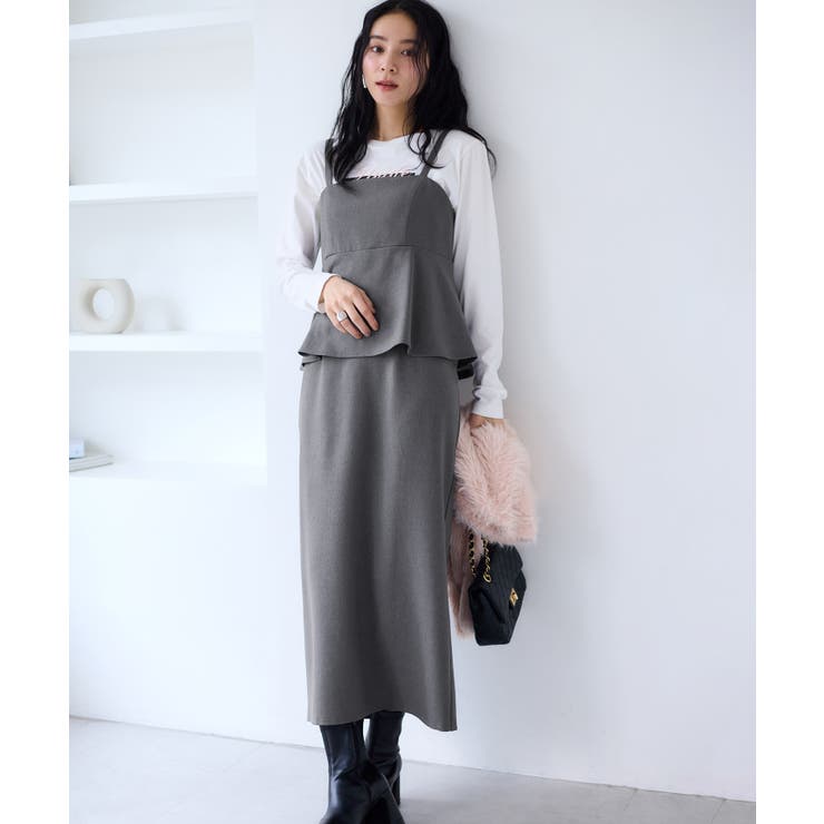 ウーリッシュ ペプラム切替キャミワンピース | VIS  | 詳細画像18 