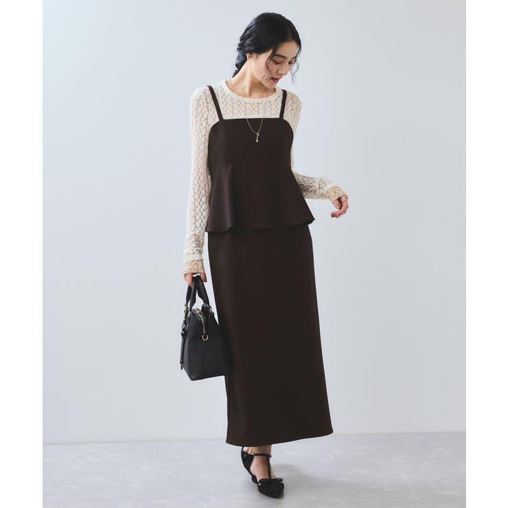 ウーリッシュ ペプラム切替キャミワンピース | VIS  | 詳細画像25 