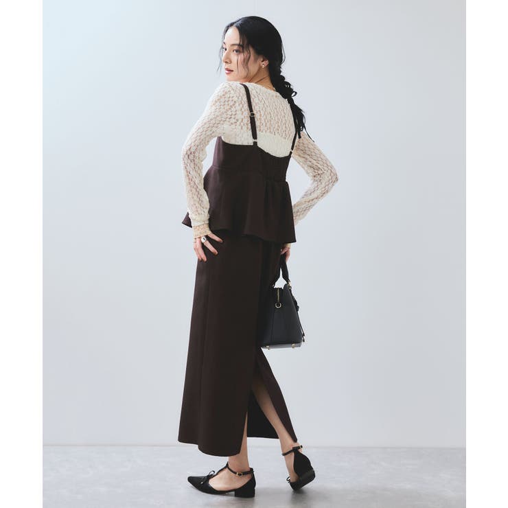 ウーリッシュ ペプラム切替キャミワンピース | VIS  | 詳細画像26 