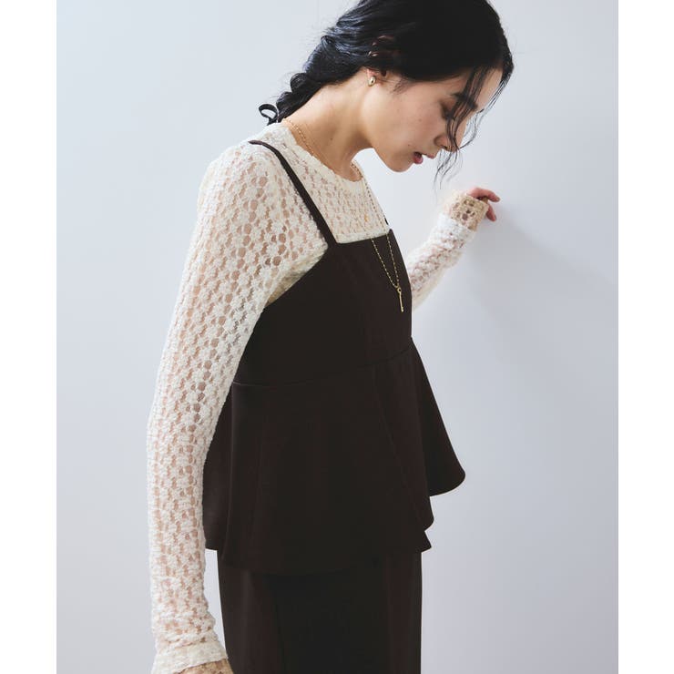 ウーリッシュ ペプラム切替キャミワンピース | VIS  | 詳細画像27 