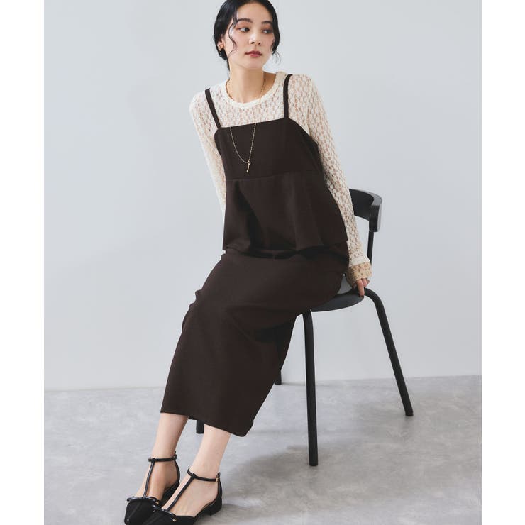 ウーリッシュ ペプラム切替キャミワンピース | VIS  | 詳細画像28 