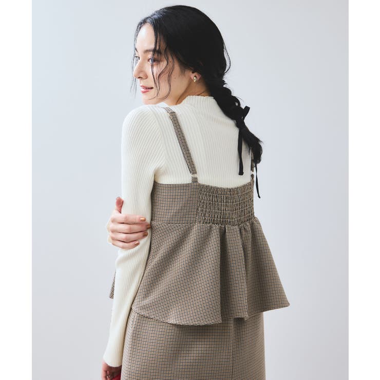 ウーリッシュ ペプラム切替キャミワンピース | VIS  | 詳細画像5 