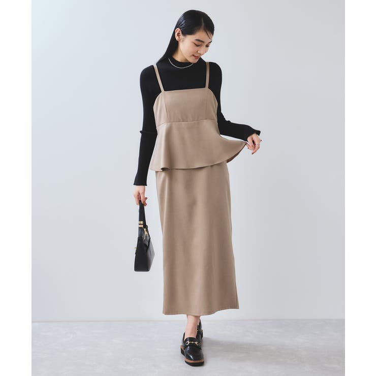 ベージュ(27) | ウーリッシュ ペプラム切替キャミワンピース | VIS 