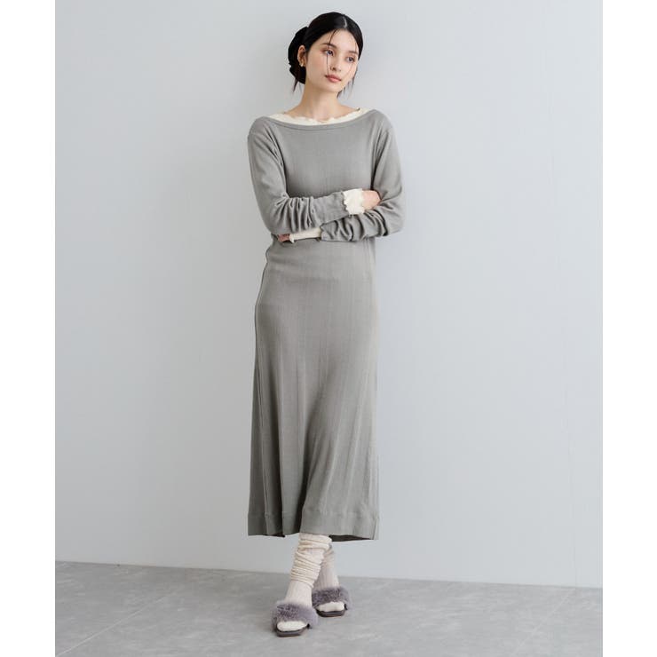 ライトグレー(08) | 【Miller】VIS別注モデルバックオープンカットワンピース【洗える】 | VIS 