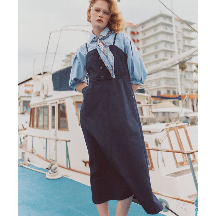 【POLO BCS】VIS別注フロントボタンツイルワンピース | VIS  | 詳細画像1 