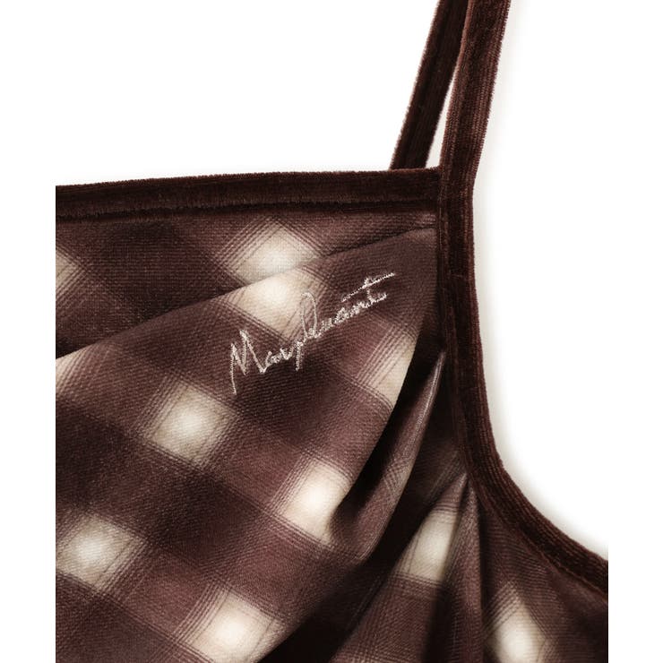 【MARY QUANT×VIS】チェックベロアドレープキャミワンピース | VIS  | 詳細画像14 