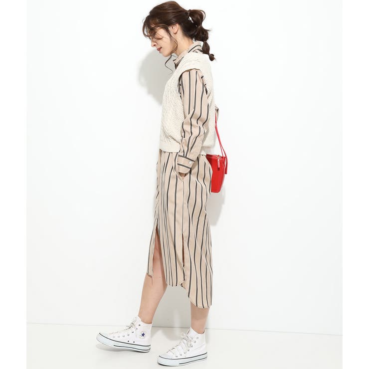 Maker's Shirt with Vis ロングシャツワンピース　M 鎌倉シャツ×ViS】ロングシャツワンピース[品番：VISW0003162