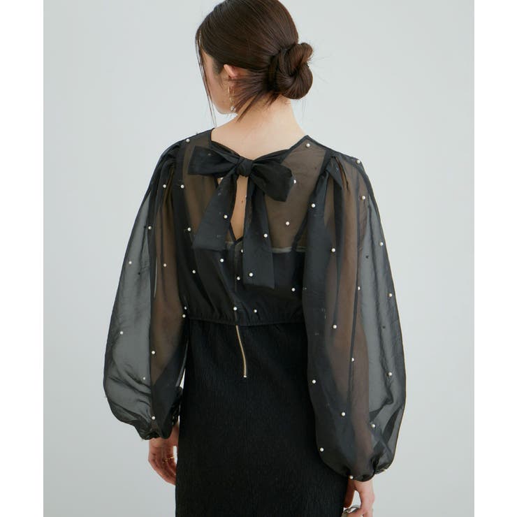 【Lady】【VIS dress】パールブラウスジャガードワンピースセット | VIS  | 詳細画像13 