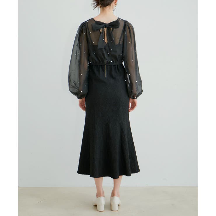 【Lady】【VIS dress】パールブラウスジャガードワンピースセット | VIS  | 詳細画像17 