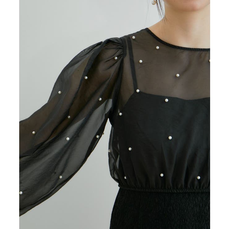 【Lady】【VIS dress】パールブラウスジャガードワンピースセット | VIS  | 詳細画像19 