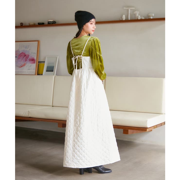 【I AM MARI】キルティング ジャケット＆ フレア ワンピース SET キルティングキャミワンピース[品番：VISW0040433]｜VIS （ビス