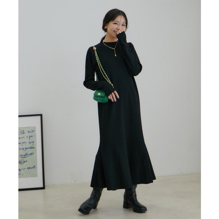 WEB限定】針抜きリブマーメイドニットワンピース[品番：VISW0040762