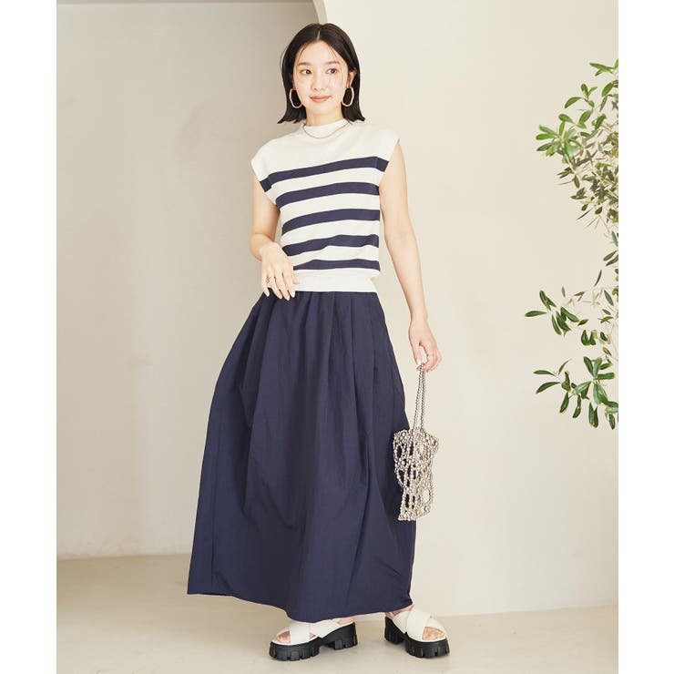 WEB限定】ニットドッキングコクーンワンピース[品番