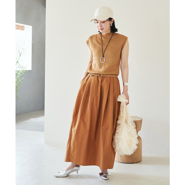 WEB限定】ニットドッキングコクーンワンピース[品番