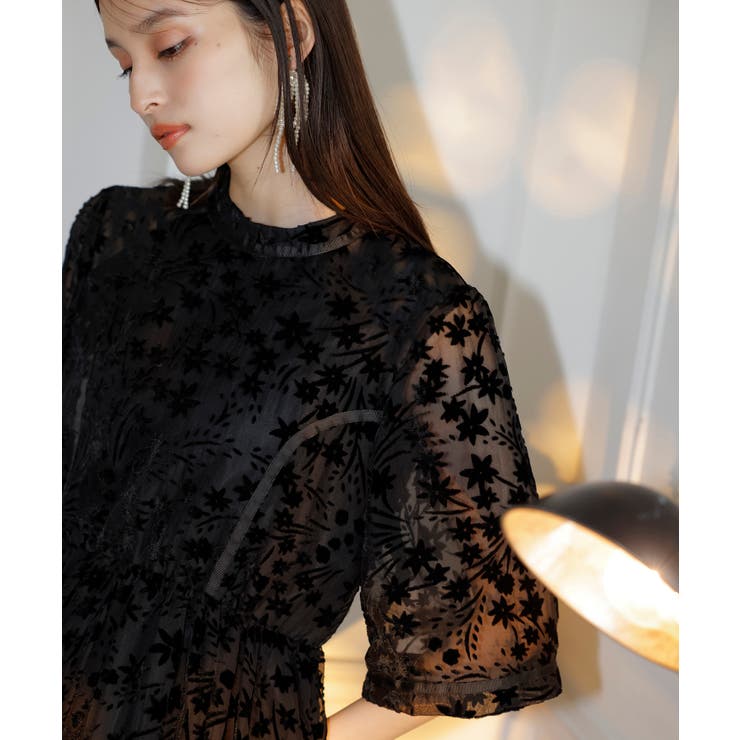 値下げ【VIS DRESS】フロッキーワンピース VIS(ビス) / 【VISDRESS】フロッキーワンピース【低身長向け