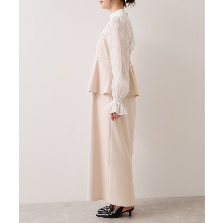 【WEB限定】美easyコンフォートツイルペプラム切替キャミワンピース イージー… | VIS  | 詳細画像18 