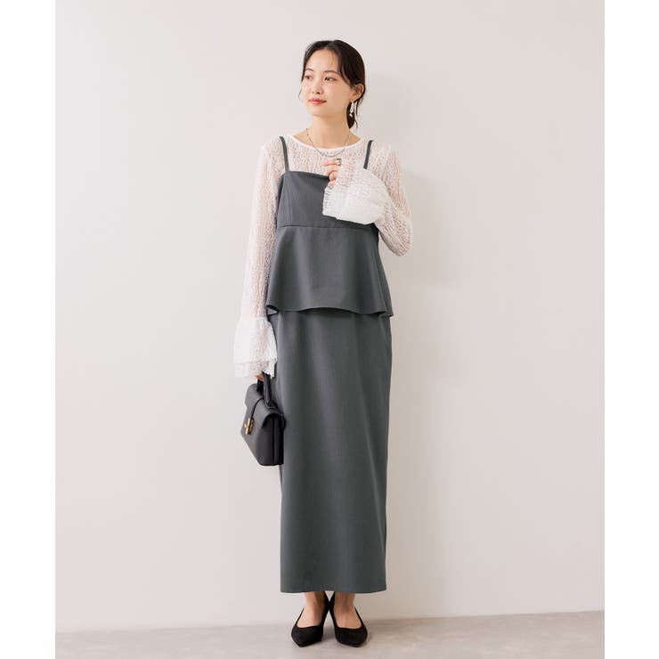 【WEB限定】美easyコンフォートツイルペプラム切替キャミワンピース イージー… | VIS  | 詳細画像7 