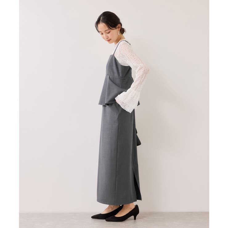 【WEB限定】美easyコンフォートツイルペプラム切替キャミワンピース イージー… | VIS  | 詳細画像9 