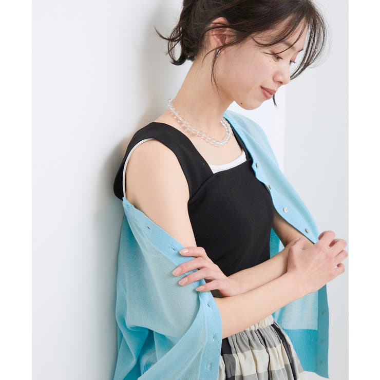 UVケア・接触冷感・洗える】ニットタンクトップ[品番：VISW0035670