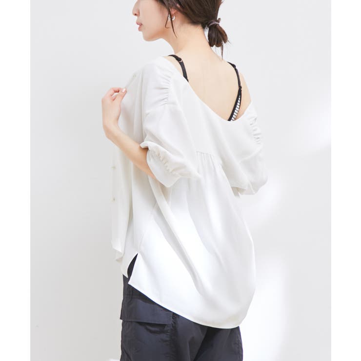 【洗える】カップ付きバックオープンキャミソール | VIS  | 詳細画像15 