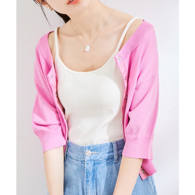 【洗える】カップ付きバックオープンキャミソール | VIS  | 詳細画像17 