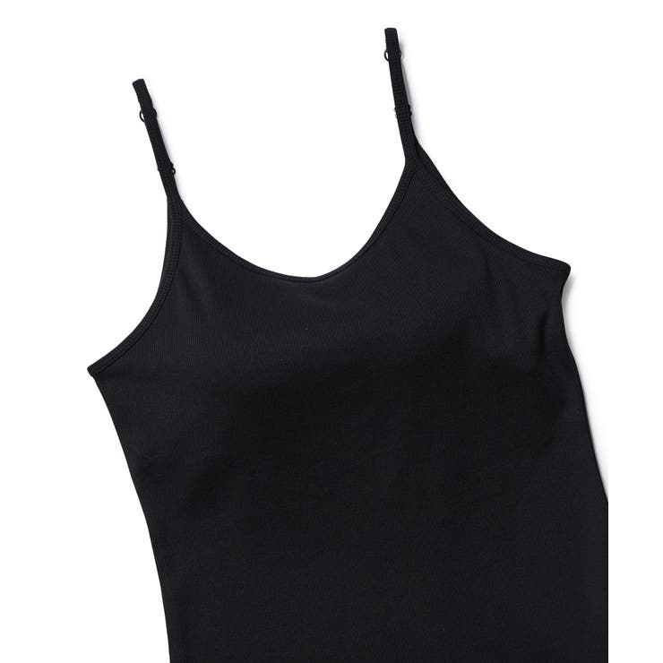 ブラック(01) | 【洗える】カップ付きバックオープンキャミソール | VIS 