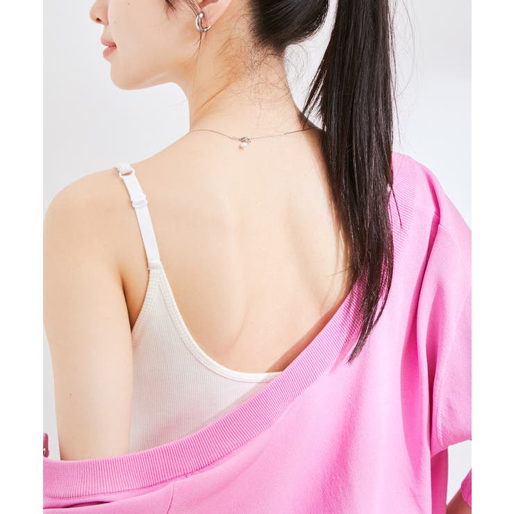 ホワイト(10) | 【洗える】カップ付きバックオープンキャミソール | VIS 