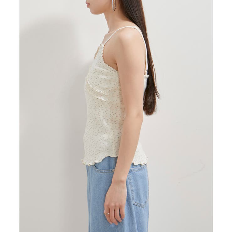 【洗える】パターンメッシュフリルキャミソール | VIS  | 詳細画像13 