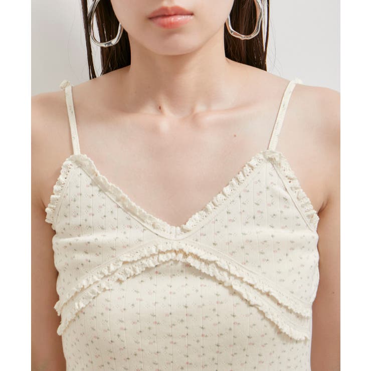 【洗える】パターンメッシュフリルキャミソール | VIS  | 詳細画像15 