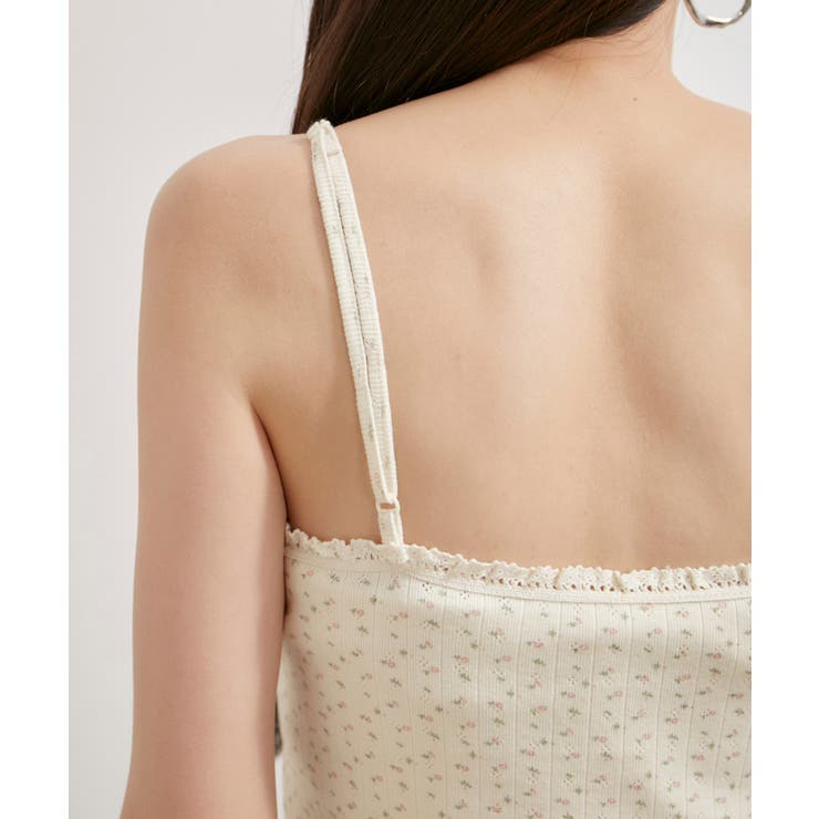 【洗える】パターンメッシュフリルキャミソール | VIS  | 詳細画像18 