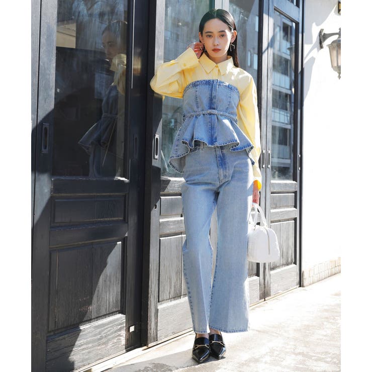 【洗える】デニムフレアベアトップ | VIS  | 詳細画像2 