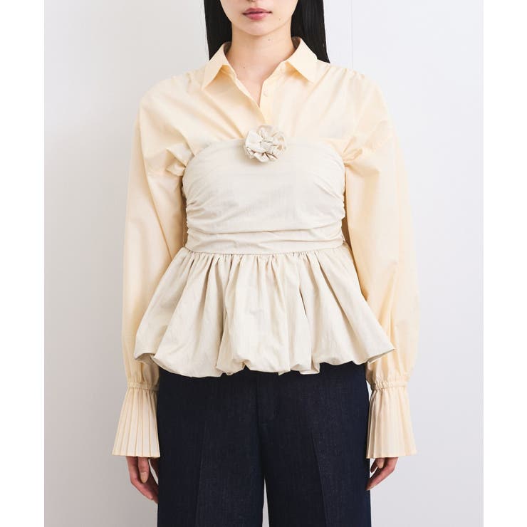 コサージュ付きバルーンナイロンビスチェ | VIS  | 詳細画像12 