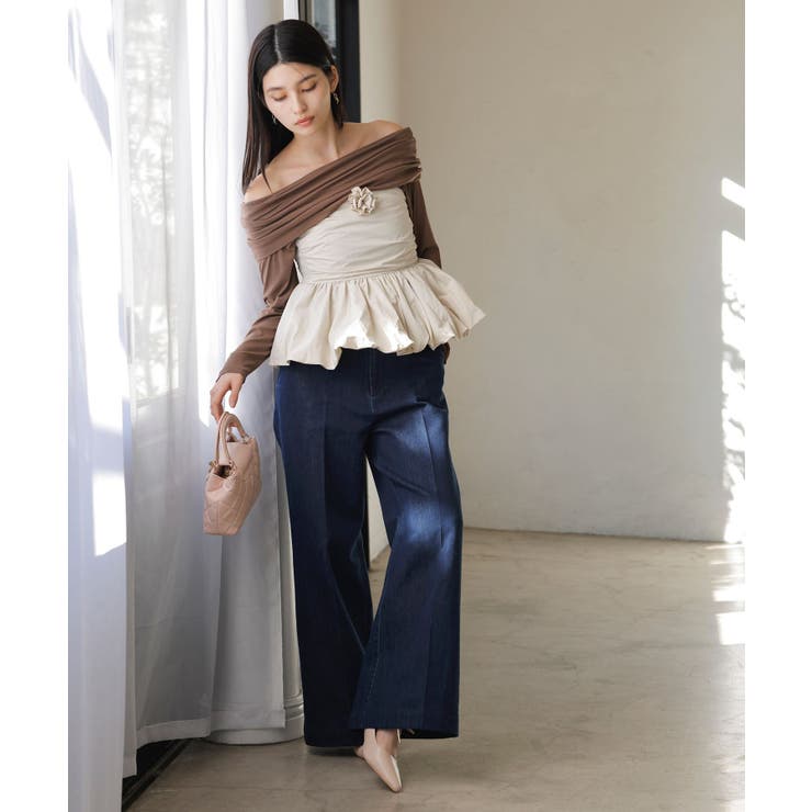 コサージュ付きバルーンナイロンビスチェ | VIS  | 詳細画像23 