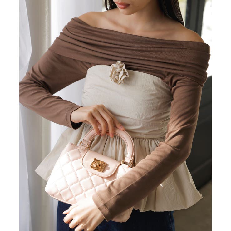 コサージュ付きバルーンナイロンビスチェ | VIS  | 詳細画像24 