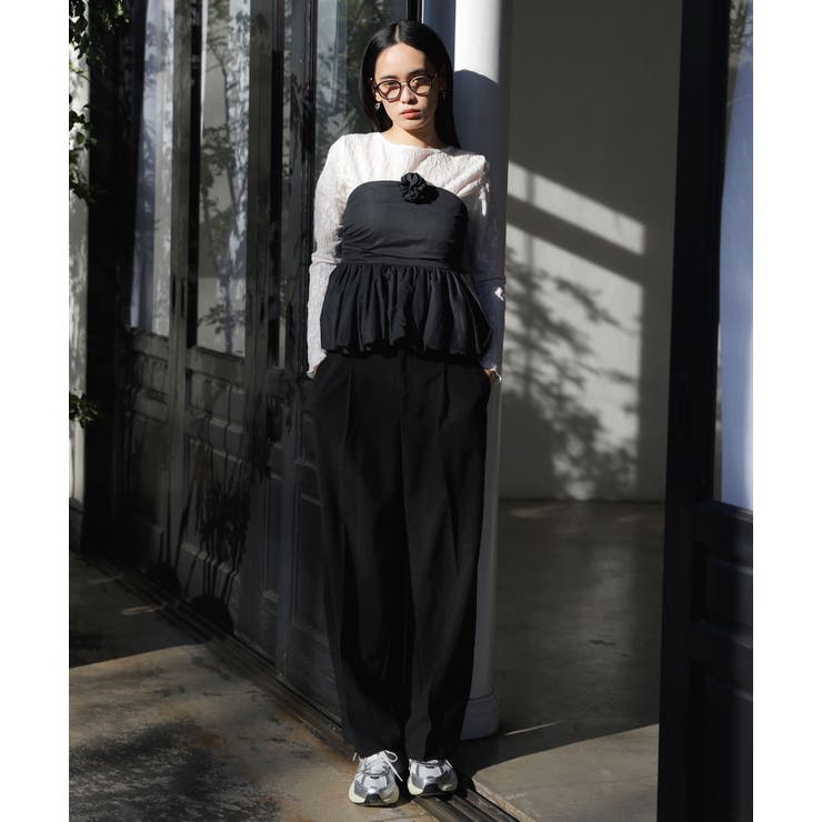 コサージュ付きバルーンナイロンビスチェ | VIS  | 詳細画像25 