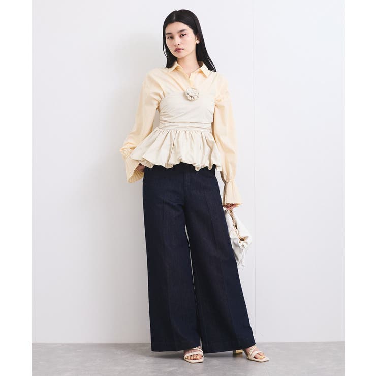 コサージュ付きバルーンナイロンビスチェ | VIS  | 詳細画像6 