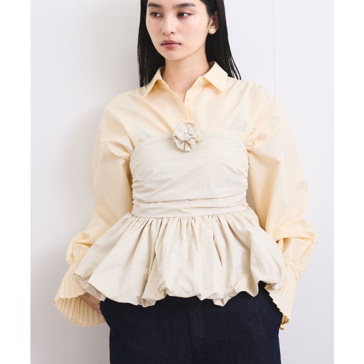 コサージュ付きバルーンナイロンビスチェ | VIS  | 詳細画像9 