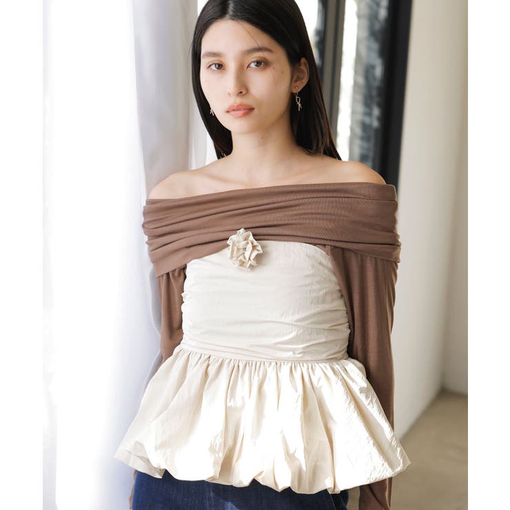 キナリ(16) | コサージュ付きバルーンナイロンビスチェ | VIS 