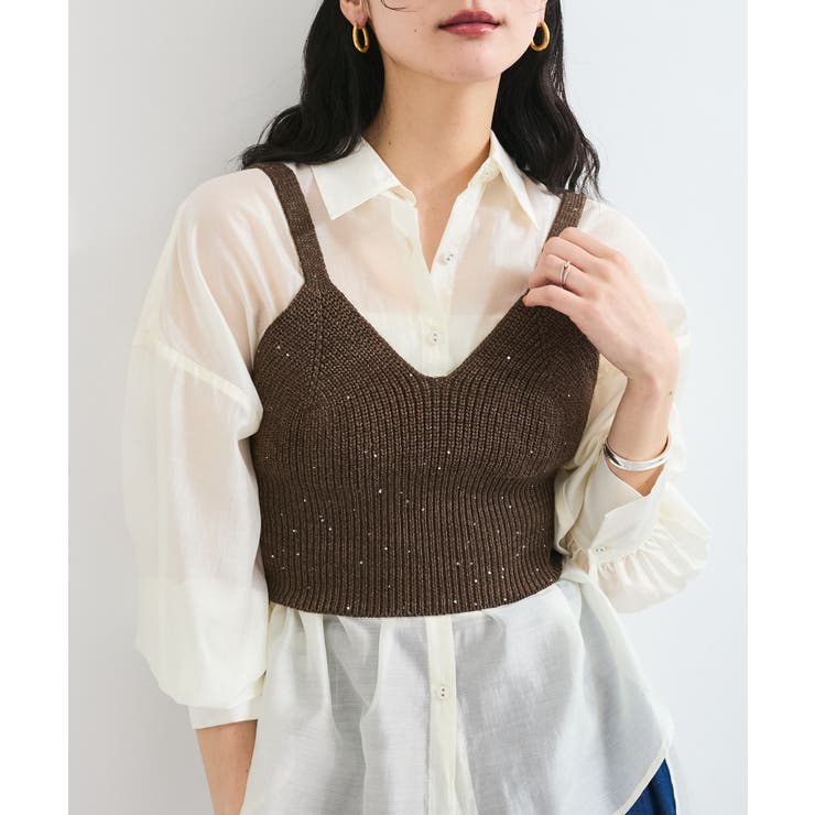 ブラウン系(23) | スパンコールニットビスチェ | VIS 