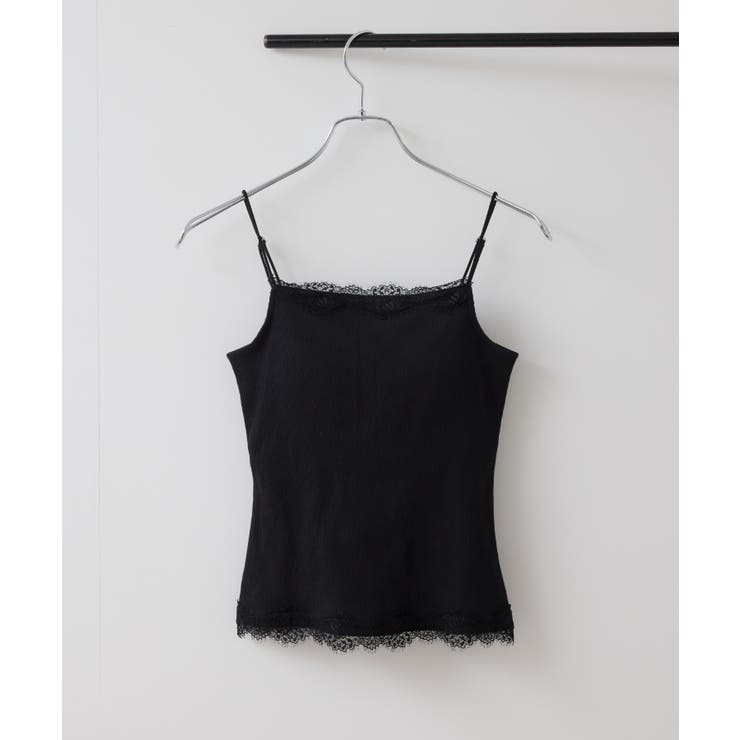 ブラック(01) | カップ付きレーステレコキャミソール | VIS 